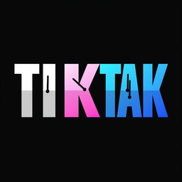 Create a PNG image featuring the phrase 'TIK TAK' styled after the TikTok logo font