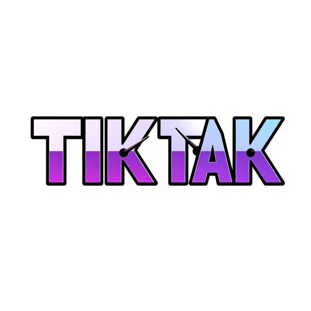 Create a PNG image featuring the phrase 'TIK TAK' styled after the TikTok logo font