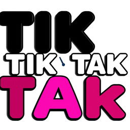 Create a PNG image featuring the phrase 'TIK TAK' styled after the TikTok logo font