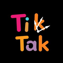 A visually striking image with a black background featuring the phrase 'Tik Tak' written in the style of the TikTok logo's font