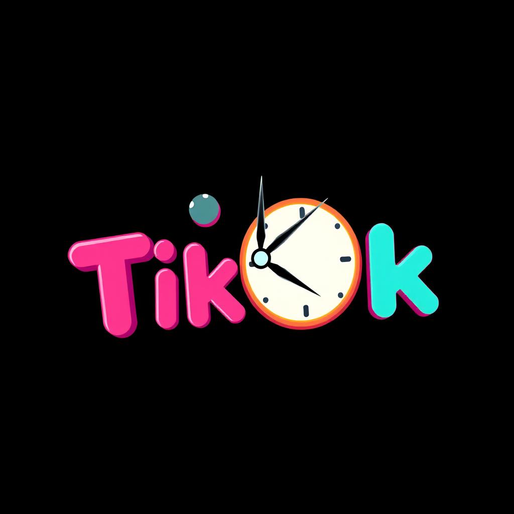 A visually striking image with a black background featuring the phrase 'Tik Tak' written in the style of the TikTok logo's font