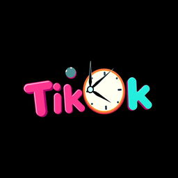 A visually striking image with a black background featuring the phrase 'Tik Tak' written in the style of the TikTok logo's font