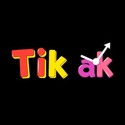 A visually striking image with a black background featuring the phrase 'Tik Tak' written in the style of the TikTok logo's font