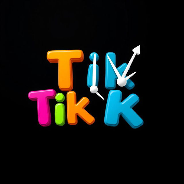 A visually striking image with a black background featuring the phrase 'Tik Tak' written in the style of the TikTok logo's font