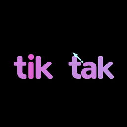 A stunning visual featuring the phrase 'tik tak' designed in the style of the TikTok logo