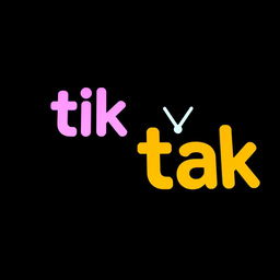 A stunning visual featuring the phrase 'tik tak' designed in the style of the TikTok logo