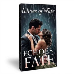 A striking book cover for the mafia-themed novel 'Echoes of Fate,' featuring a tall, handsome Italian mafia man with a strong, charismatic appearance and dark hair