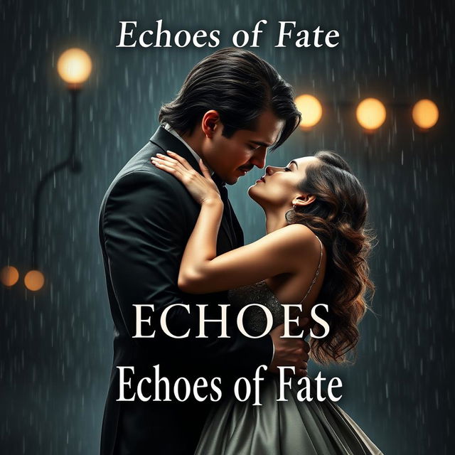 A striking book cover for the mafia-themed novel 'Echoes of Fate,' featuring a tall, handsome Italian mafia man with a strong, charismatic appearance and dark hair