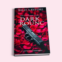 A captivating book cover featuring a pistol elegantly laid on a bed of vibrant rose petals