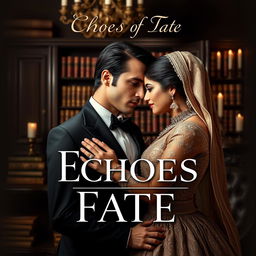 An elegant book cover for the mafia-themed novel 'Echoes of Fate,' showcasing a charming Italian mafia man with striking blue eyes, exuding sophistication and allure