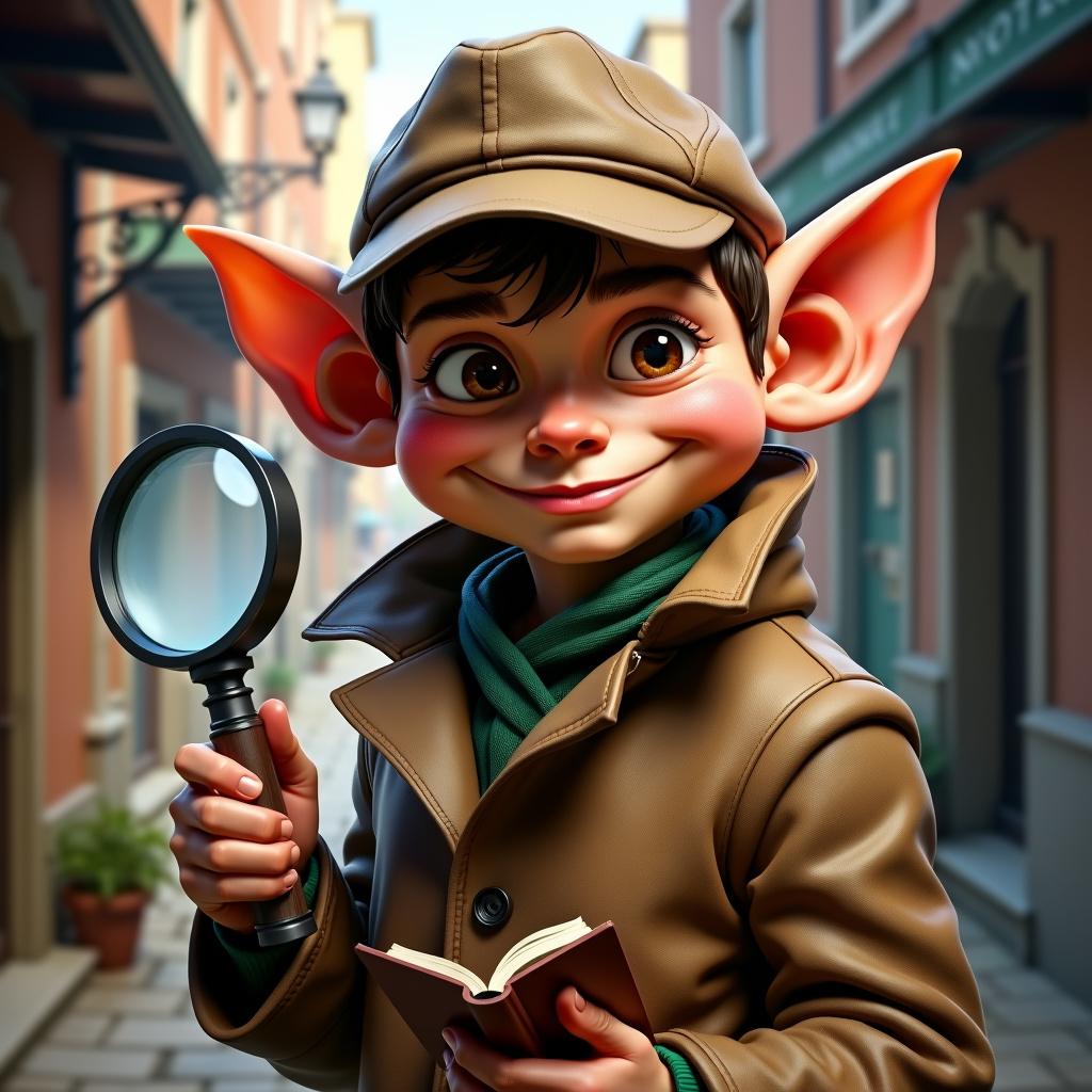 A realistic portrait of a halfling investigator