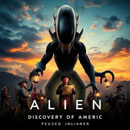 A movie poster for a film titled 'Alien: Discovery of America'