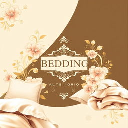 A luxurious vinyl sticker design for a transport panel of a bedding retail store