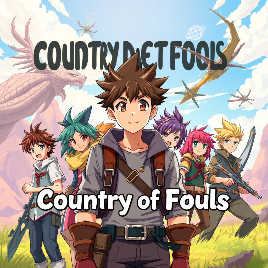 An anime-style book cover design titled 'Country of Fools'