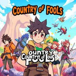 An anime-style book cover design titled 'Country of Fools'
