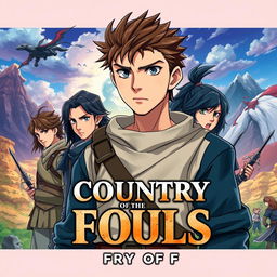 An anime-style book cover design titled 'Country of Fools'