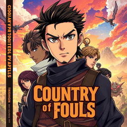 An anime-style book cover design titled 'Country of Fools'