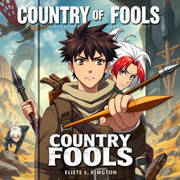 An anime-style book cover design titled 'Country of Fools'