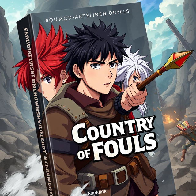 An anime-style book cover design titled 'Country of Fools'