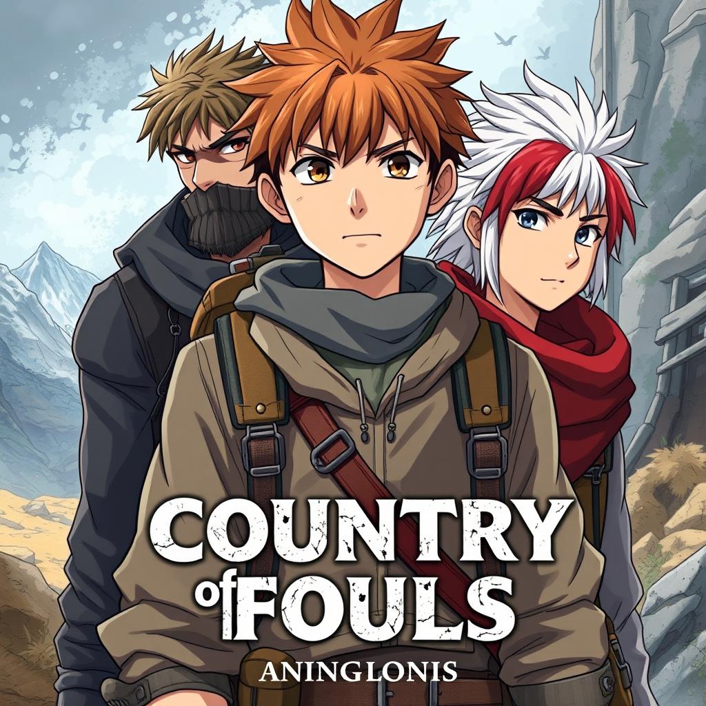 An anime-style book cover design titled 'Country of Fools'