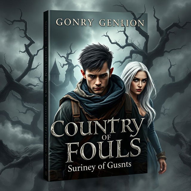 A dark fantasy style book cover design titled 'Country of Fools'