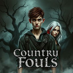 A dark fantasy style book cover design titled 'Country of Fools'