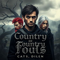 A dark fantasy style book cover design titled 'Country of Fools'