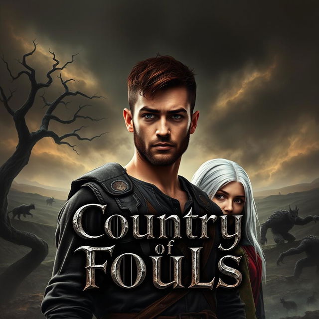 A dark fantasy style book cover design titled 'Country of Fools'