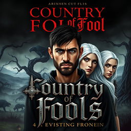 A dark fantasy style book cover design titled 'Country of Fools'