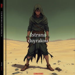 A cover featuring a man in tattered rags standing in a vast desert