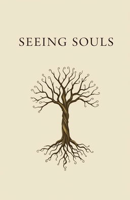 A minimalistic book cover featuring an artistic representation of Yggdrasil, the Norse tree of life, designed as a decorative amulet