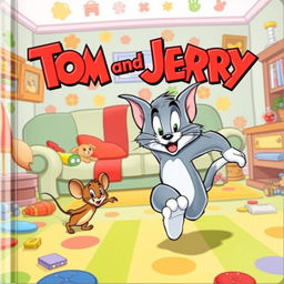 A vibrant and colorful cover page featuring the classic cartoon characters Tom and Jerry