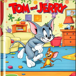 A vibrant and colorful cover page featuring the classic cartoon characters Tom and Jerry