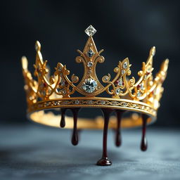 A stunning women's crown crafted from 4-point gold, intricately designed with two sparkling diamonds embedded within its structure