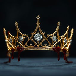 A stunning women's crown crafted from 4-point gold, intricately designed with two sparkling diamonds embedded within its structure