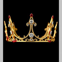 An exquisite women's crown made of 4-point gold, featuring two sparkling diamonds embedded in its elegant design
