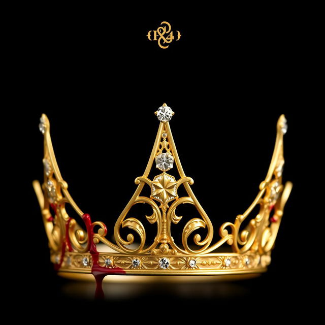 An exquisite women's crown made of 4-point gold, featuring two sparkling diamonds embedded in its elegant design