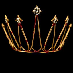 An elegant women's crown made of 4-point gold, featuring two stunning diamonds skillfully embedded into its design