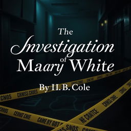 A visually captivating title that reads 'The Investigation of Mary White', where 'Mary White' is rendered in an elegant cursive font, while the rest of the title is in classic Times New Roman font