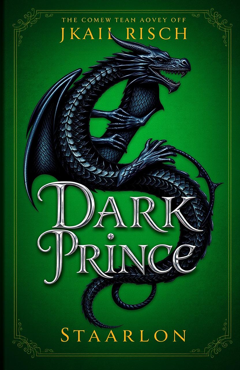 A book cover design for 'The Dark Prince', featuring a menacing black dragon intricately wrapped around the title