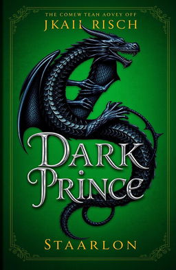 A book cover design for 'The Dark Prince', featuring a menacing black dragon intricately wrapped around the title