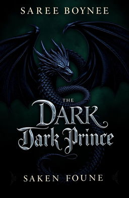 The book cover design for 'The Dark Prince' features a menacing black dragon intricately wrapped around the title