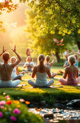 A serene and peaceful scene depicting mindfulness practices for a happier and more focused life