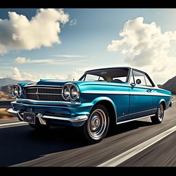 A luxurious and powerful car known as the Forte Opala, showcased in a dramatic setting