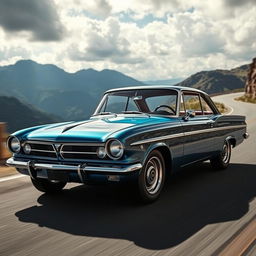 A luxurious and powerful car known as the Forte Opala, showcased in a dramatic setting