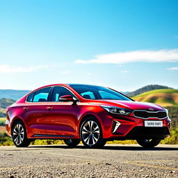 A luxurious and powerful car known as the Forte Opala, beautifully displayed in a picturesque setting