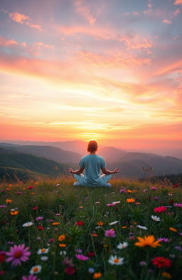 A serene and thought-provoking scene inspired by the concepts of mindfulness and presence from "The Power Of Now
