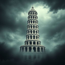 Un emblema para un reino semiaquático indio con una dominante torre alta, de un tono blanco grisáceo, que se eleva majestuosamente
