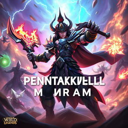 An epic scene from a Wild Rift game featuring Yone from League of Legends, showcasing his impressive Pentakill moments in ARAM