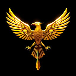 Un emblema impresionante de una civilización egipcia, destacando un escarabajo dorado con alas abiertas, mostrando su majestuosidad y simbolismo